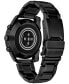 Men's CZ Smart Hybrid Sport Black-Tone Stainless Steel Bracelet Smart Watch 43mm