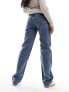 Mango Capsule straight leg washed front jeans in blue