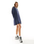 Фото #4 товара ASOS DESIGN v neck long sleeve mini sweat dress in navy