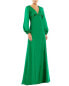 Mac Duggal Puff Sleeve Empire Waist Trumpet Gown Women's