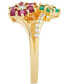 ფოტო #5 პროდუქტის Multi-Gemstone (1-3/8 ct. t.w.) Floral Ring in 14k Gold