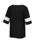 ფოტო #4 პროდუქტის Women's Black Wake Forest Demon Deacons Jumbo Arch Striped Half-Sleeve T-shirt