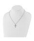 Chisel polished 25mm Cross Pendant on a 18 inch Cable Chain Necklace