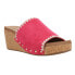 Фото #2 товара Corkys Stitch N Slide Studded Embroidered Wedge Womens Pink Casual Sandals 41-0
