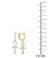 ფოტო #1 პროდუქტის Men's Diamond Ankh Cross Dangle Hoop Earrings (1/6 ct. t.w.) in 10k Gold