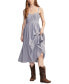Фото #1 товара Women's Striped Seamed-Bodice Cotton Maxi Dress