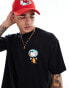 ASOS DESIGN unisex oversized license t-shirt with Snoopy prints in black