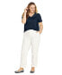 ფოტო #2 პროდუქტის Plus Size Relaxed Supima Cotton V-Neck T-Shirt