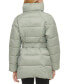 Фото #2 товара Women's Belted Pillow-Collar Puffer Coat