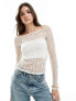 Фото #1 товара Vero Moda off shoulder stretch lace top in white