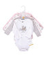 ფოტო #1 პროდუქტის Baby Girls Cotton Long-Sleeve Bodysuits 5pk, Winter Forest