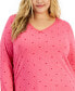 ფოტო #3 პროდუქტის Plus Size Cotton Lace-Trim Nightgown, Created for Macy's