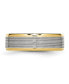 Stainless Steel Polished Yellow IP-plated 6mm Grooved Band Ring