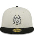 Men's Stone, Black New York Yankees Chrome 59FIFTY Fitted Hat