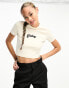 Dickies mayetta crop baby t-shirt with central logo in off white