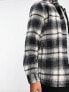 Threadbare check overshirt in black