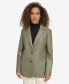 ფოტო #2 პროდუქტის Women's Single-Breasted Faux-Leather Blazer