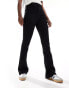 DTT Bianca high waisted wide leg disco jeans in black