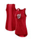 Фото #1 товара Women's Red Washington Nationals Logo Fade High Neck Performance Tank Top