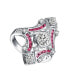 ფოტო #2 პროდუქტის Sterling Silver Baguette and Round Cubic Zirconia Modern Ring