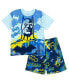 Boys Justice League Batman T-Shirt and French Terry Shorts Outfit Set to