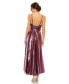 ფოტო #4 პროდუქტის Women's Sleeveless V Neck Pleated Top Metallic Dress