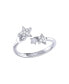 ფოტო #1 პროდუქტის Dazzling Star Couples Design Sterling Silver Diamond Open Women Ring