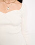 Фото #4 товара & Other Stories sweetheart neckline knitted top in white