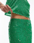 Фото #3 товара Topshop co-ord sequin maxi skirt in green