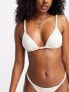 Stradivarius ruched detail bikini top in ecru