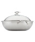 Clad Stainless Steel 14" Induction Wok with Glass Lid and Hybrid Steelshield and Non-stick Technology