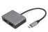 Фото #1 товара DIGITUS USB Type-C™ 4K 2-in-1 DisplayPort + HDMI Graphics Adapter - 0.2 m - USB Type-C - HDMI + DisplayPort - Male - Female - Straight