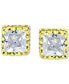 ფოტო #9 პროდუქტის Cubic Zirconia Princess Stud Earrings in Sterling Silver, Created for Macy's