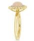 ფოტო #3 პროდუქტის Opal (2 ct.t.w.) and Diamond (1/10 ct.t.w.) Halo Ring in 14k Yellow Gold
