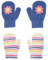 Фото #2 товара Toddler 2-Pack Striped Flower Gripper Mittens 2T-4T