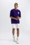 Фото #2 товара DeFactoFit NBA Los Angeles Lakers Oversize Fit Bisiklet Yaka Kısa Kollu Tişört