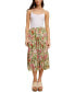 ფოტო #1 პროდუქტის Printed Tiered Midi Skirt Multi Tropical Print