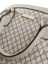 River Island monogram kettle bag in light grey