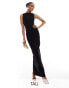 Фото #1 товара Vesper Tall sleeveless high neck maxi dress in black