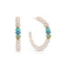 ფოტო #2 პროდუქტის Freshwater Pearl Beaded Mixed Gemstone Hoop Earrings