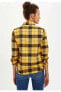 Kadın Yellow Kare Desenli Uzun Kollu Gömlek R9720AZ20AU
