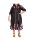 Фото #1 товара Plus Size Annabelle Button Down Floral Midi Dress