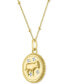 ფოტო #4 პროდუქტის Diamond Accent Chinese Zodiac Disc 18" Pendant Necklace in 14k Gold-Plated Sterling Silver