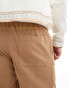 ASOS DESIGN relaxed pull on linen trouser in washed tan