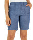 Фото #3 товара Women's Mid Rise Chambray Shorts, Created for Macy's