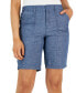 Women's Mid Rise Chambray Shorts, Created for Macy's