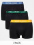 Фото #2 товара Jack & Jones 3 pack trunks in black with coloured waistbands