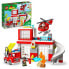 Фото #2 товара Конструктор LEGO DUPLO 10970 "Пожарная станция и вертолет" с грузовиком Push & Go, для детей от 2 лет.