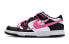 Фото #1 товара Кеды Nike Dunk Low Розовая сила Вдохновенные пикселями Раскрашенные вручную GS Black Pink White CW1590-100