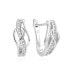 Elegant silver earrings with zircons AGUC1277L